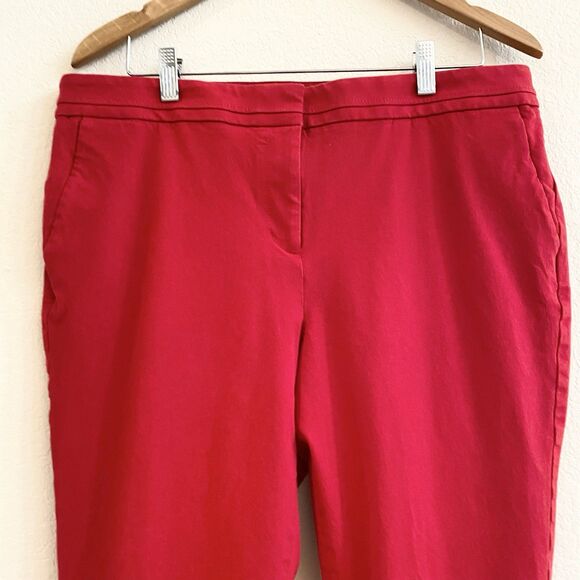 Talbots Women’s Tipped Bi Stretch Ankle Pants 16 Petite Red Casual Stretch - Picture 5 of 15